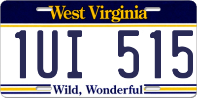 WV license plate 1UI515
