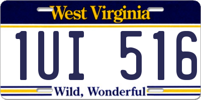WV license plate 1UI516