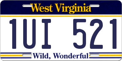 WV license plate 1UI521