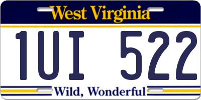 WV license plate 1UI522