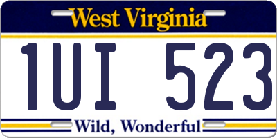 WV license plate 1UI523