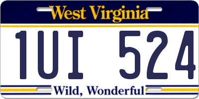 WV license plate 1UI524