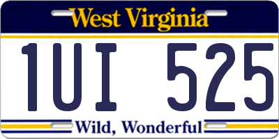 WV license plate 1UI525