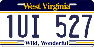 WV license plate 1UI527