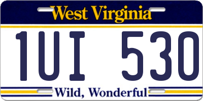 WV license plate 1UI530