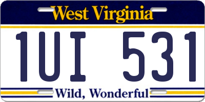 WV license plate 1UI531