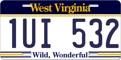 WV license plate 1UI532