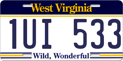 WV license plate 1UI533