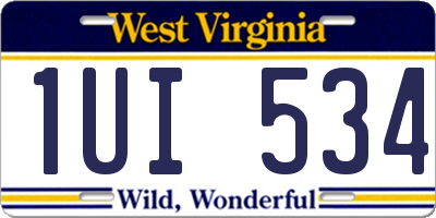 WV license plate 1UI534
