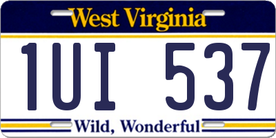 WV license plate 1UI537