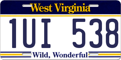 WV license plate 1UI538