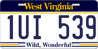 WV license plate 1UI539