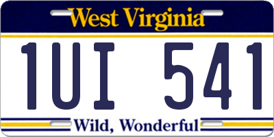 WV license plate 1UI541