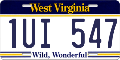 WV license plate 1UI547