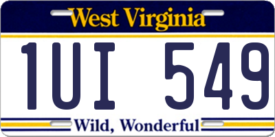 WV license plate 1UI549