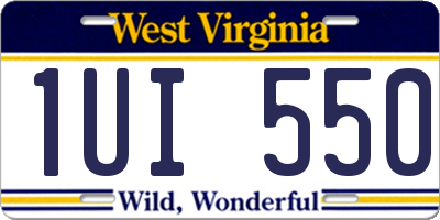 WV license plate 1UI550