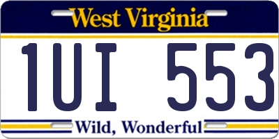 WV license plate 1UI553