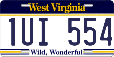 WV license plate 1UI554
