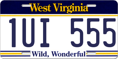 WV license plate 1UI555