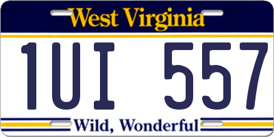 WV license plate 1UI557