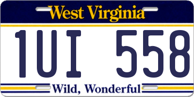 WV license plate 1UI558