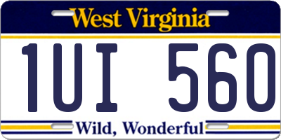 WV license plate 1UI560