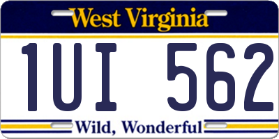 WV license plate 1UI562