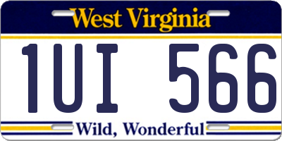 WV license plate 1UI566