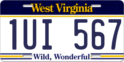 WV license plate 1UI567
