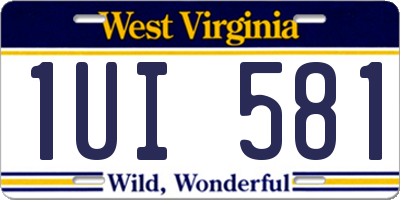 WV license plate 1UI581