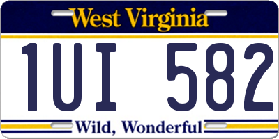 WV license plate 1UI582