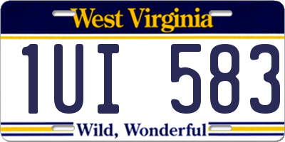 WV license plate 1UI583