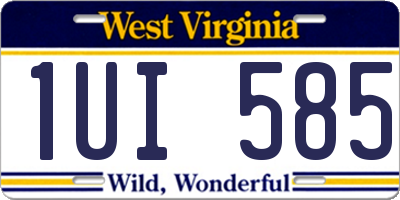 WV license plate 1UI585