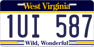 WV license plate 1UI587