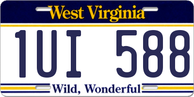 WV license plate 1UI588