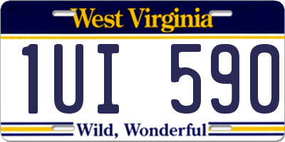 WV license plate 1UI590