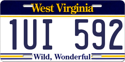 WV license plate 1UI592