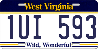 WV license plate 1UI593