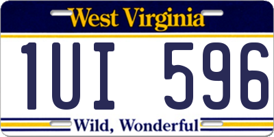 WV license plate 1UI596