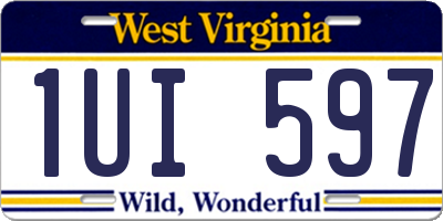 WV license plate 1UI597