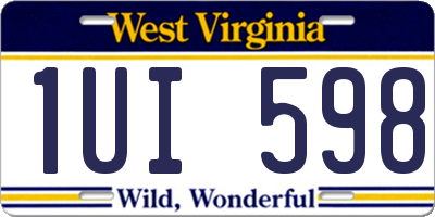 WV license plate 1UI598