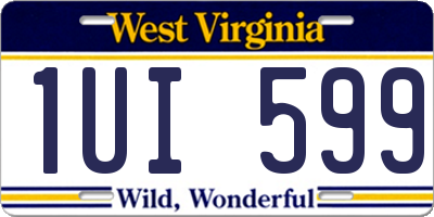 WV license plate 1UI599