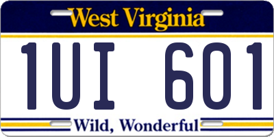 WV license plate 1UI601