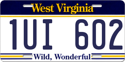 WV license plate 1UI602