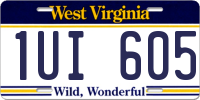 WV license plate 1UI605