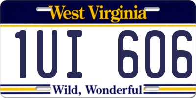 WV license plate 1UI606
