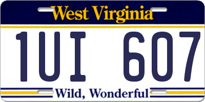 WV license plate 1UI607