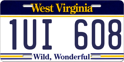WV license plate 1UI608
