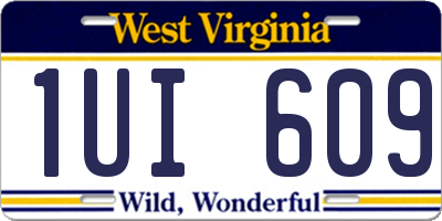 WV license plate 1UI609