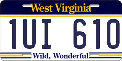WV license plate 1UI610